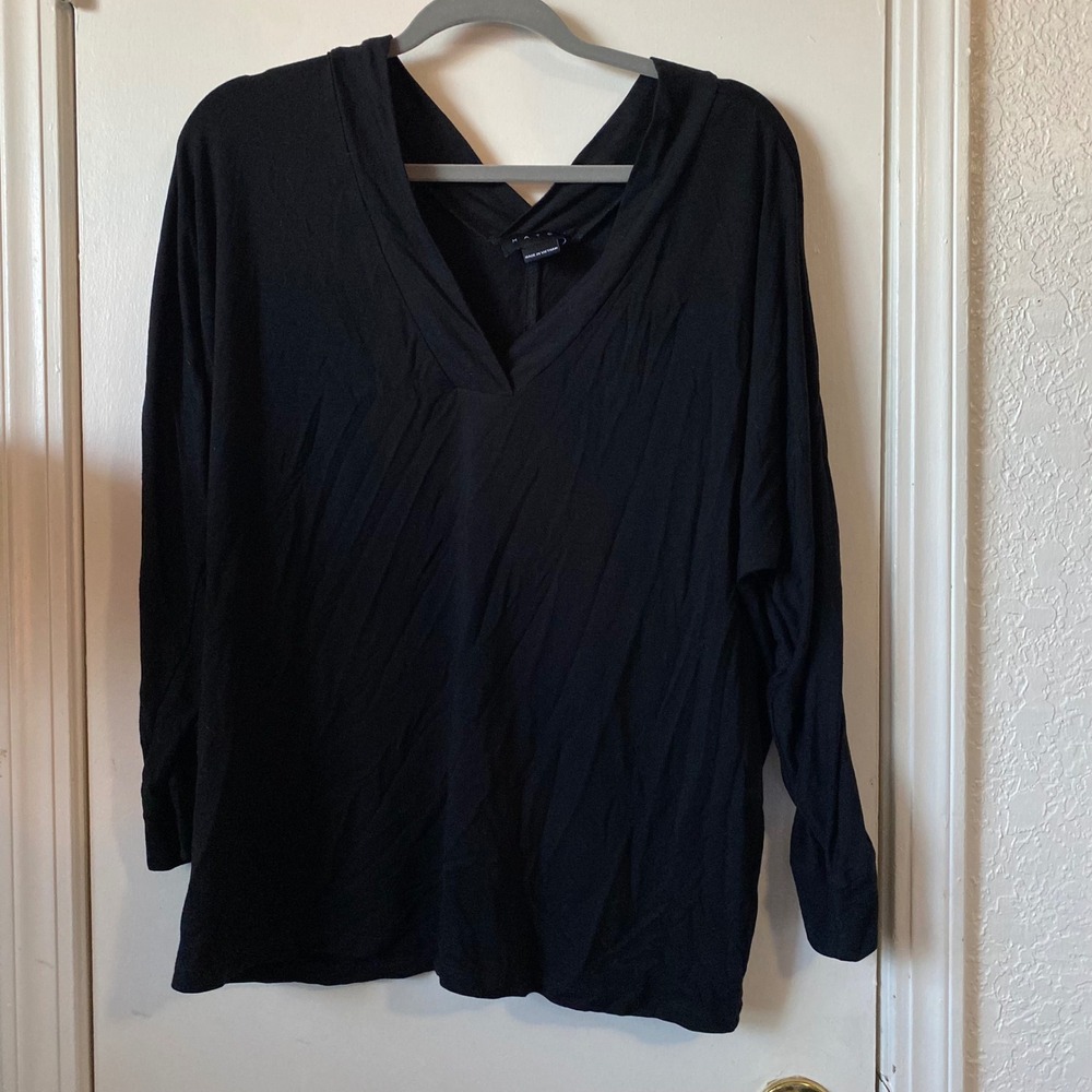 HATCH Women's Black Long Sleeve V-Neck Tunic Top‎ - Relaxed Casual